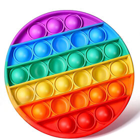 Rainbow Pop It Toy Round Silicone Sensory Stress Reliever