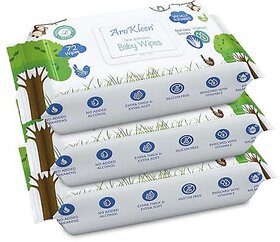 AroKleen Pure Water Soft Cleansing Baby Wipes  216 Wipes-Pack of 3  Extra Thick  Moist Wet Wipes for Baby's  Prevents Rashes  Redness with Goodness of Aloe Vera  Vitamin E_Play-2495