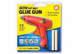 40W Hot Melt Glue Gun with 2 Glue Sticks, Quick Heating DIY Craft & Repair Tool for Wood, Plastic & Fabric_Play-2643
