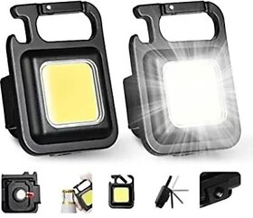 Kudos Rechargeable LED Keychain 3 Modes Flashlight with Bottle Opener - 8 cm (Black)_Play-2577