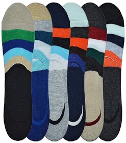 Unisex Anti Skit Cotton Loafer Socks no show socks (Multicolor, Large) -Pack of 3Pairs