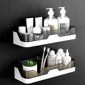 Pack of 1 Self-Adhesive Plastic Bathroom Rack, Bathroom Shelf Organizer, Wall Mounted Shelf, Bathroom Hardware and Acce_Play-3504