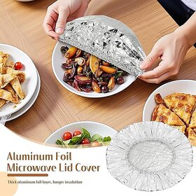 Adjustable Aluminum Foil Food Cover, Reusable Kitchen Bowl Cover, Insulation Film for Food (Pack of 10)