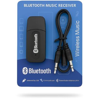 Wireless Music Bluetooth Receiver, USB Audio Adapter with 3.5mm Aux Cable