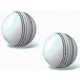 (2Pcs) Leather Cricket Ball Size Standard (White)