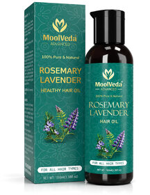 Moolveda Rosemary Lavender Hair Oil for Healthy Hair  Scalp Nourishment  Supports Hair Growth  100 Pure  Natural Undiluted Cold Pressed Oil  100 ml