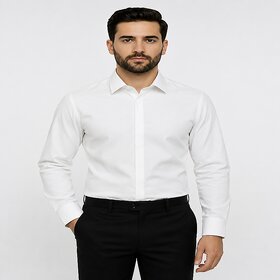 Men's Formal Plain Regular Shirt with Pocket  Spread Collar Full Sleeves Casual Style