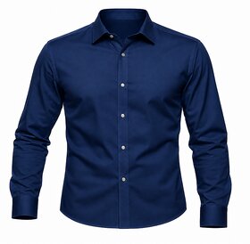 Men's Formal Plain Regular Fit Soft Cotton Shirt with Pocket  Spread Collar Full Sleeves Casual Office Wear Style