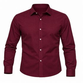 Men's Formal Plain Regular Fit Soft Cotton Shirt with Pocket  Spread Collar Full Sleeves Casual Office Wear Style