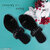 Black Solid One-Toe Flats For Women