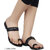 Black Solid One-Toe Flats For Women