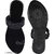 Black Solid One-Toe Flats For Women