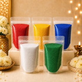(Pack of 5) Rangoli Colours 100g Each Multicolor Floor Art