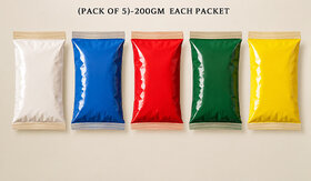 (Pack of 5) PUJAN SAMAGRI Rangoli Powder (Multicolor)
