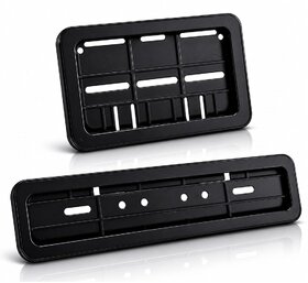 Universal Bike Number Plate Frame  Front (22.5 x 13 cm)  Rear (30 x 6.8 cm) ABS IND HSRP Number Plate Holder Set  Durable Registration Plate Frame for Bikes  Scooters  Universal Fit  Black_PLAY-TAG-681