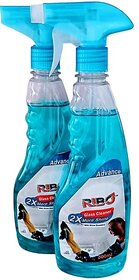 Ribo (Pack of 2) Glass Cleaner Liquid Spray-500 ML| Streak-Free Shine | Multi-Surface Cleaner for Car, Kitchen & Home |
