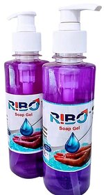 Ribo (Pack of 2) Soap gel Pump 250ml|PH balanced|Floral Fragrance