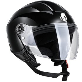 Urban carrier ABS Material Half Face PC Visor, UV Scratch Resistance Motorbike Helmet (Black)