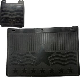 (Set of 2) Motorcycle Mud Flap | Flexible Rubber Bike Mudguard Splash Guard | Weather Resistant Rear Fender Protector for Dirt, Mud & Water (Fits Most Bikes)Set Rear and Front