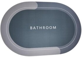 Floor Mat 60 X 40 CM Anti Skid Rubber Quick Water Absorbent Door Mat | Machine Washable Soft Microfiber Waterproof Mat | Bedroom, Shower Room, Kitchen | Pack of (1, Bath Room)