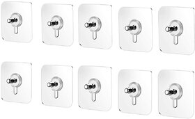 Tot2hom Pack of 30 Self Adhesive Wall Bolt Screw Sticker Hook Metal Nail Free Seamless Screw Adhesive Non-Trace No Drilling Installation Hanging for Photo Frame, Shelf, Keys and Decorative Items