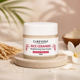 (Pack of 1) CareVeda Rice Ceramide Revival Face Cream, For Luminous-Looking Skin, 50g