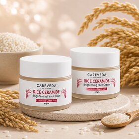 (Set of 2) CareVeda Rice Ceramide Revival Face Cream, For Luminous-Looking Skin, 50g