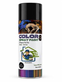 Spray Paint Shine Black All Purpose Fast Dry Spray Paint for Metal, Wood, Plastic  DIY Surfaces, Smooth Gloss Finish, Quick Dry Aerosol Can, 400 ml