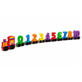 Wooden Magnetic Number Train, Numbers 0 to 10, Multicolour, 11 Piece Set, Educational Toy for Ages 3 and Above