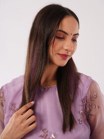 100% Natural Hair One Clip Purple Hair Streak 14 Inch Cadenza Hair