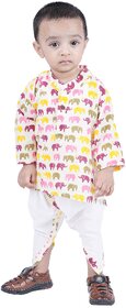Kid Kupboard Cotton Baby Boys Kurta and Dhoti Pant Set, Multicolor, Full-Sleeves, 2-3 Years KIDS8597