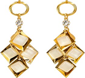 Stylish Gold Plated Earrings for Girls - Trendy, Lightweight  Non-Piercing