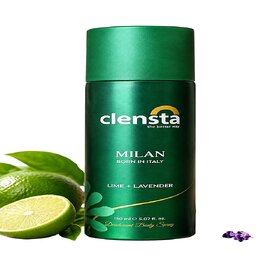 Clensta Milan Lime Lavender Body Spray  Refreshing Natural Aromatic Fragrance  Long-Lasting Deodorant Spray for Men  Women  150ml