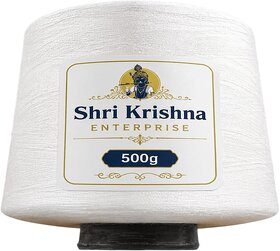 Shri Krishna Enterprise 500g White Sewing Thread for Tailoring