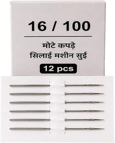 Durable Sewing Machine Needles - Heavy-Duty, Size 16/100, Pack of 12