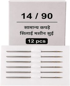 Durable Sewing Machine Needles for Domestic Use - Pack of 12  Size 14/90  Sharp  Precise for General Fabric Sewing