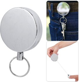 Minha Retractable Key Ring Wire Keychain Anti Theft Anti Lost Key Holder with Durable Buckle Ring for Keys ID Cards Badg