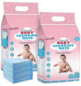 Incofit 40 Count 60 X 45 Cm Baby Disposable Underpad  Changing Mats  Changing Pads  Baby Waterproof Pads  Waterproof Diaper  Breathable Underpads  Bed ProtectorPLAY-SUP-397