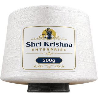 Shri Krishna Enterprise 500g White Sewing Thread for Tailoring