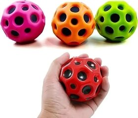 (Pack of 4) Multicolor Moon Ball Soft Bouncing, High Jumping Stress Relief Ball for Kids Adults Pets Children's Sensory Athlete Training Space Bounce Rubber Balls Best Gift Outdoor Indoor PlayPLAY-SUP-632