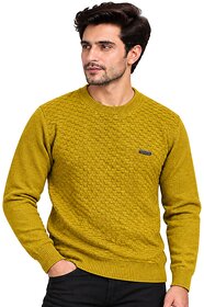 Hellknit Men's Premium Crewneck Knit Sweater  Textured Basketweave Grid Pullover