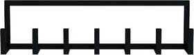 7 Coat Hooks Wardrobe Strip Wall Hook Black Jacket Holder Steel Hallway Wardrobe for Wall Mount 75 x 10 x 20 cm
