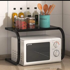 Classic Black Kitchen shelf/Microwave Oven Stand/Spice Shelf Microwave Shelf Stand Storage Spice Microwave Oven Rack Kitchen Counter organizer/Spice Rack - Black