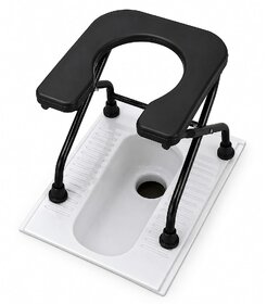 Foldable Portable Commode Stool Stainless Steel with Open Seat