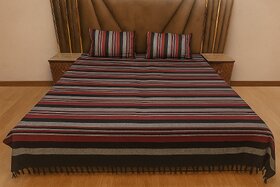 Dhaga Vishwas Ka Handloom Double Bed Sheet with Pillow Covers