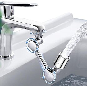 Budjetbazar Swivel Faucet-Extender Sink-Aerator - 2 Mode Splash Water Filter Extension, Kitchen Bathroom 180 Rotatable Spray Attachment, Multifunctional Universal Robotic Arm -Wash Hand/Hair/Face