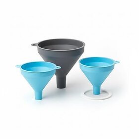 Kitchen Funnel Set with Handle  Strainer  Food Grade Plastic Wide Mouth Funnels for Liquids  Powders(Pack of 3)