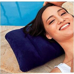 Velvet Air Pillow Cushion Sleeping Bag Backpacking Pillow Soft Comfortable Air Inflatable Travel Pillow Tourist Pillow (Blue) (Pack of 2)