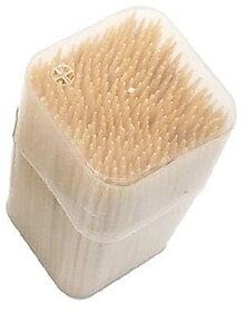 Wooden Toothpicks with Dispenser Box/Double Sided 85 Pieces Non-Toxic Odorless Toothpicks