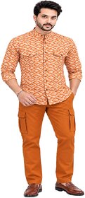 MMW Men's Green Outfit Set  Full Sleeve Shirt  Chino Pant  Premium Cotton.